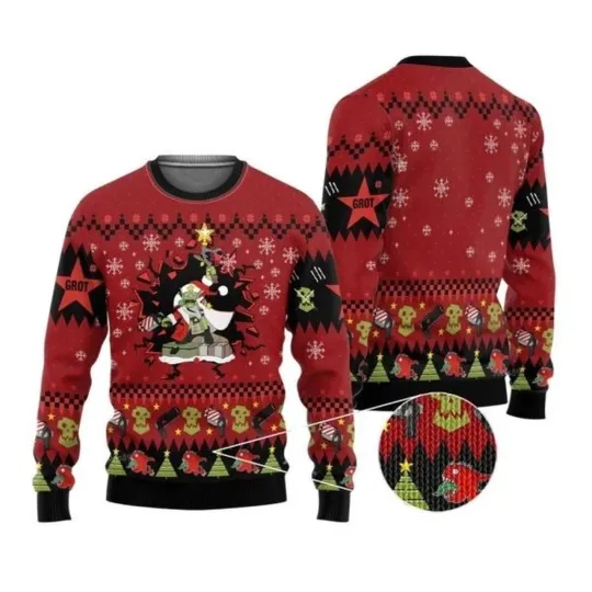 Armed And Dangerous Red Gobbo Iconic Ugly Christmas Sweater, Christmas Gift