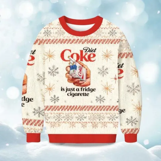 Diet Coke Is Just A Fridge Cigarette Christmas Ugly Sweater, Christmas Gift