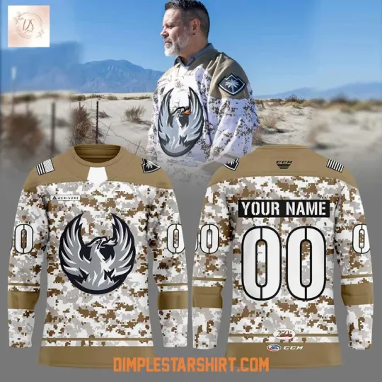 Discover Coac Military Appreciation Night Hockey Jersey Reprint, Gift For Fans, Christmas Gift