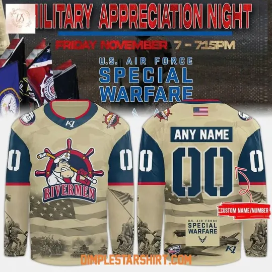 Peor Military Appreciation Night 2025 Hockey Jersey Reprint, Gift For Fans, Christmas Gift