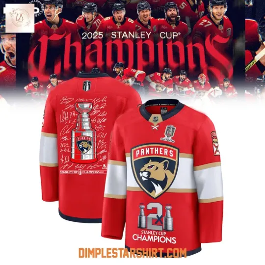 Discover Flor Panthers 2 Times Stanley Cup Champions Hockey Jersey Reprint, Gift For Fans, Christmas Gift