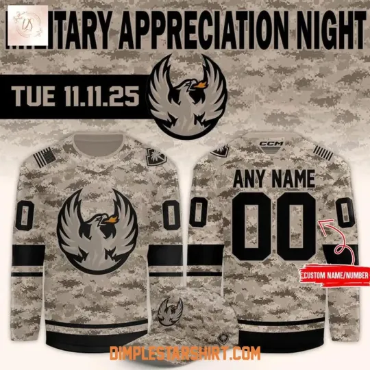 Discover Coac Military Appreciation Night 2025 Hockey Jersey Reprint, Gift For Fans, Christmas Gift