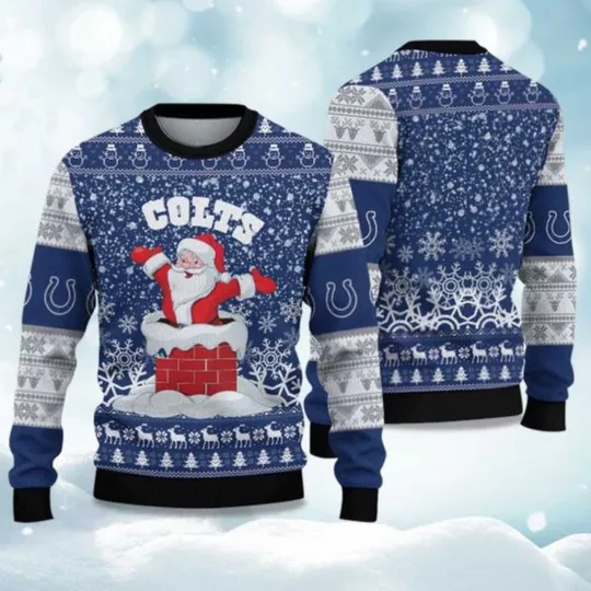 Colts Funny Santa Christmas Ugly Sweater