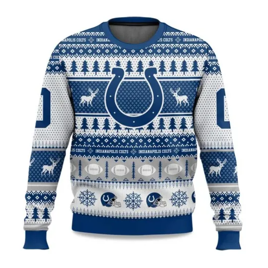 Christmas Colts Personalized Ugly Sweater, Christmas Gift for Men, Women