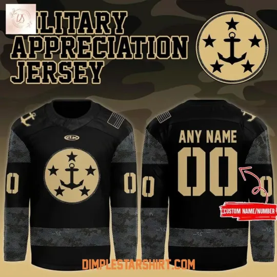 Discover Norf Military Appreciation Night 2025 Hockey Jersey Reprint, Gift For Fans, Christmas Gift