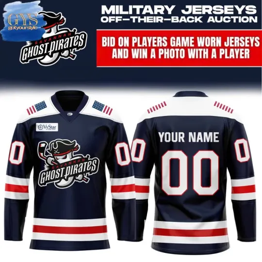 Discover Savannah Ghost Pirates Military Appreciation Night 2024 Limited Hockey Jersey