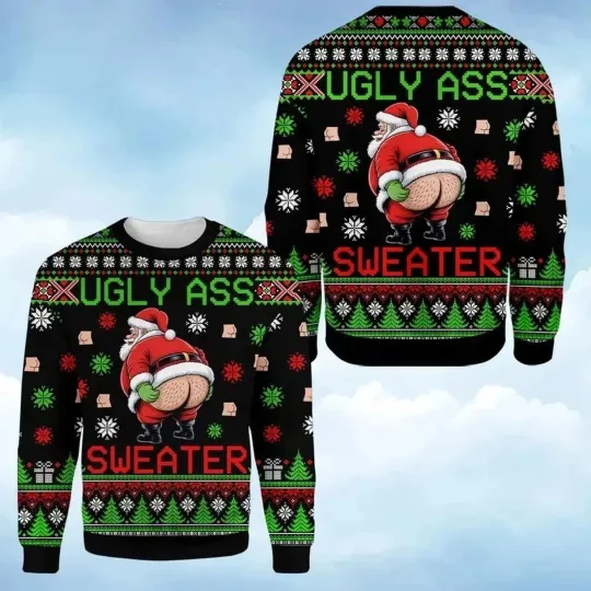 Discover Funny Santa Ugly Christmas Sweater Humor Holiday, Xmas Gift