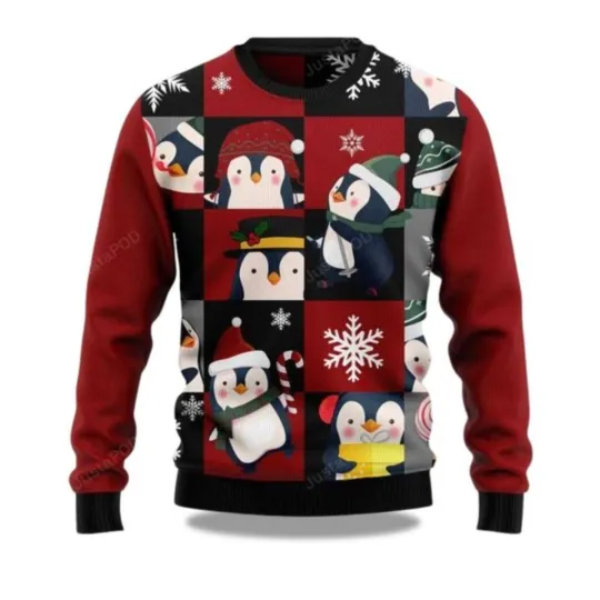 Cute Penguin Christmas Ugly Sweater