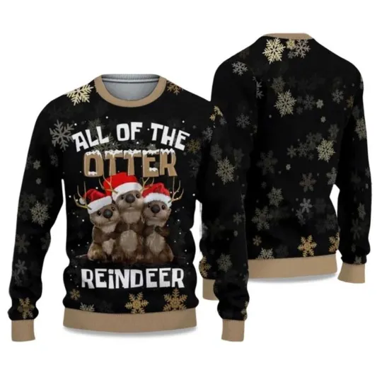 All-Of-The-Otter-Reindeer Christmas Ugly Sweater