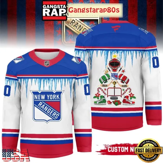Personalize New York Rangers Christmas 2025 Hockey Shirt Men's Fan Gear Gift