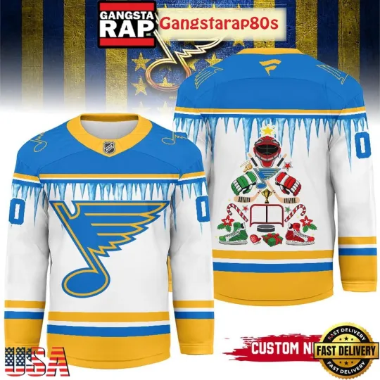 Discover Personalized St. Louis Blues Christmas 2025 Hockey Shirt Men's Fan Gear Gift