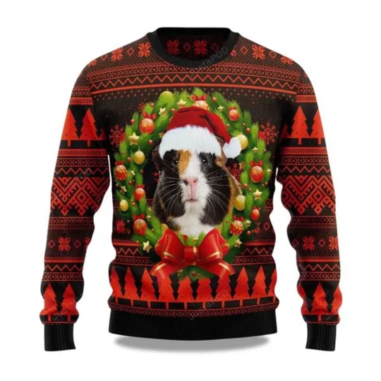 Discover 2025 Cute Guinea Pig Christmas Ugly Sweater