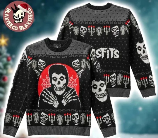 Misfits Crimson Gh0St The Fiend Holiday Ugly Christmas Sweater, Xmas Gift