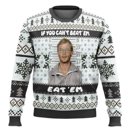 Jeffrey Dahmer Ugly Christmas Sweater, Funny Serial Killer Xmas Gift, 3D Sweaters