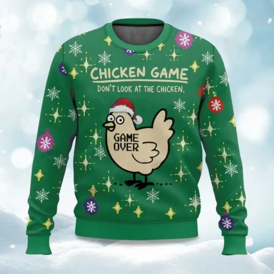 Discover 2025 Chicken Game Don’t Look At The Chicken Ugly Christmas Sweater