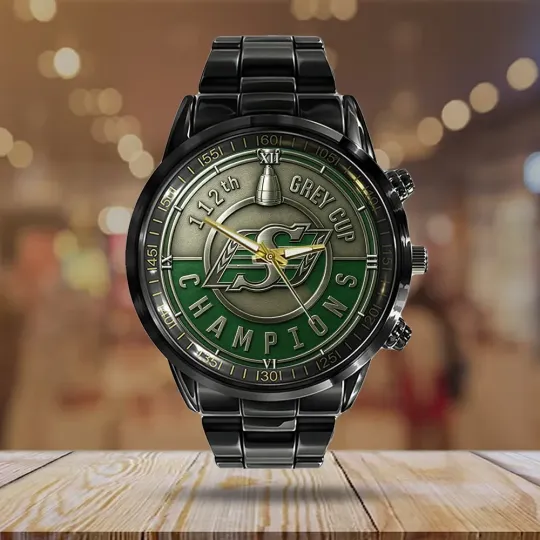 Discover Saskatchewan Roughriders Black Stainless Steel Watch