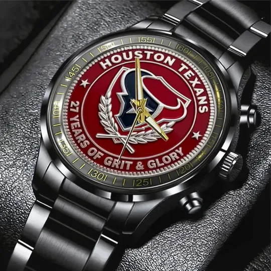 Discover Texans Black Stainless Steel Watch