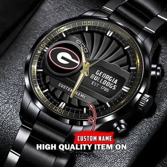 Discover Bulldogs Custom Name Stainless Steel Watch