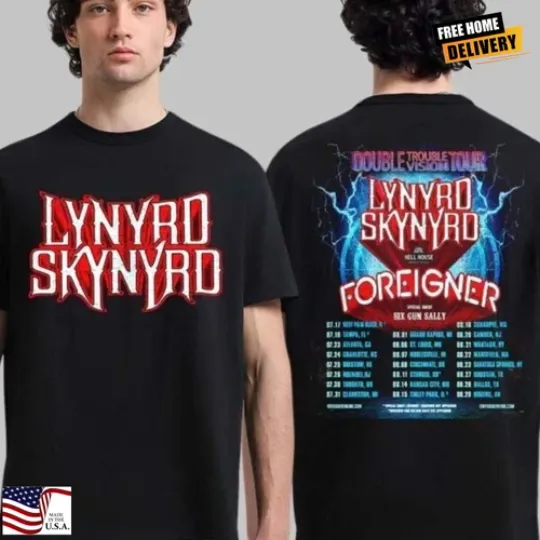 Discover Lynyrd Skynyrd Double Trouble Vision Tour 2026 T-Shirt