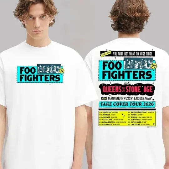 Discover FF Band Fighters Event Poster Take Civer Tour 2026 Dates List Two Sided T-shirt