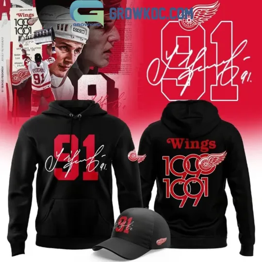 Discover Detr!@oit Red W!@ings 91 Sergei Fedorov Hoodie Shirt, Gift For Fans, Christmas Gift