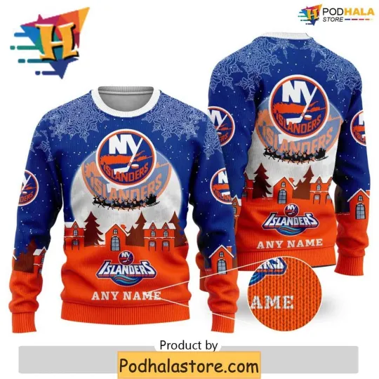 Discover Personalized New York Islanders Ugly Christmas Sweater, Perfect Xmas Gift Idea