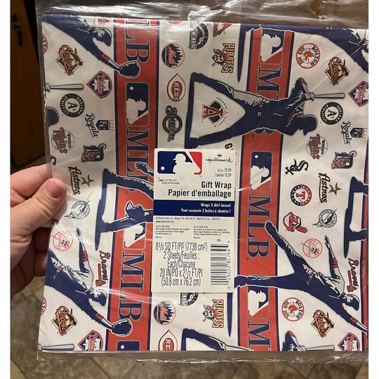 Discover Vintage NEW 2004 MLB Baseball Logos Hallmark Gift Wrapping Paper 2 Sheets