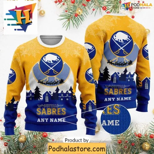 Discover Personalized Buffalo Sabres Ugly Christmas Sweater, Christmas Gifts for Fans