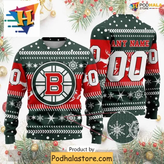 Personalized Boston Bruins Ugly Christmas Sweater Family Xmas Gift for Party