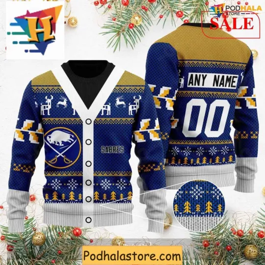 Discover Personalized Buffalo Sabres Ugly Christmas Sweater, Xmas Hockey Apparel