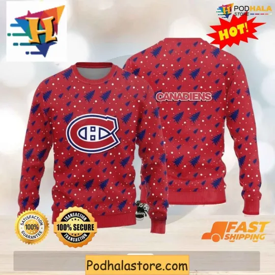 Discover Montreal Canadiens Ugly Christmas Sweater, Holiday Gift for Fans