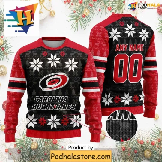 Discover Personalized Carolina Hurricanes Ugly Christmas Sweater for Family Xmas Gifts