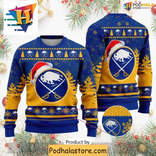 Discover Buffalo Sabres Ugly Christmas Sweater, Gift Ideas for Hockey Fans