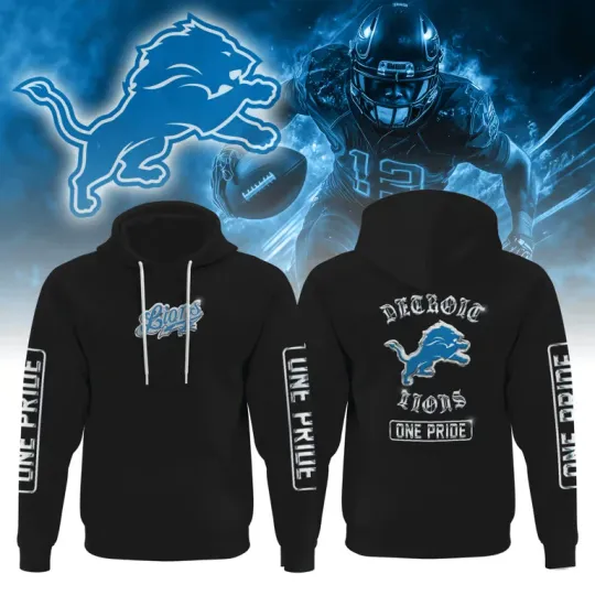 Discover D.3.t.r.0!t L!ons | Premium football Metal Hoodie