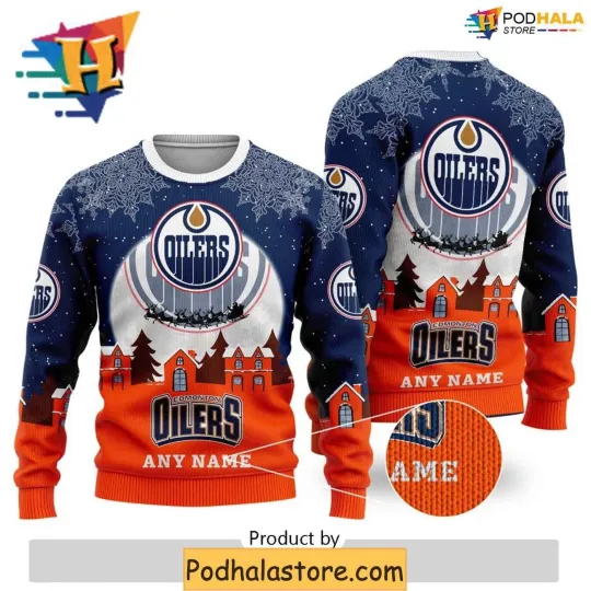 Discover Personalized Edmonton Oilers Ugly Christmas Sweater for Christmas Hockey Fans
