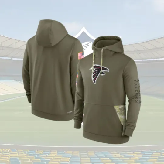 Discover football At@la.nt.a F!al.cons Pullover Hoodie Army Green