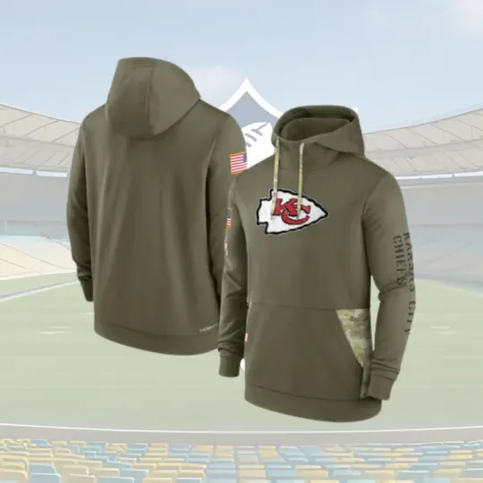 Discover football Kan@s.as C!it.y Ch@ie.fs Pullover Hoodie Army Green