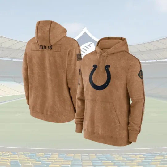 Discover football Ind!ia.na@po.lis Co@lts Pullover Hoodie Khaki