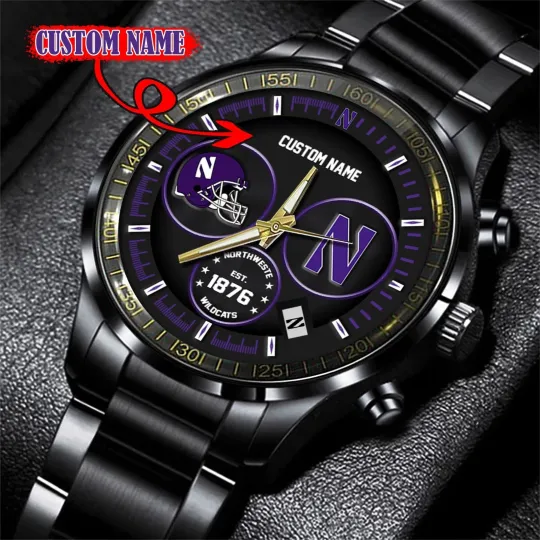 Discover Northwestern Black Stainless Steel Watch