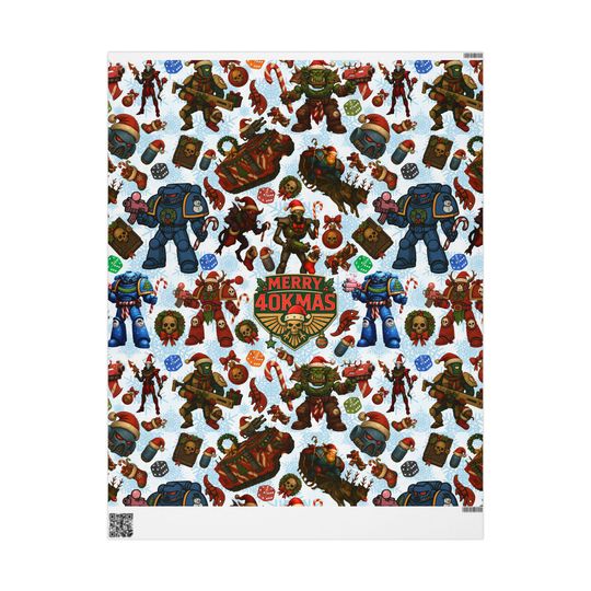 Discover Warhammer 40K Inspired Christmas Wrapping Paper | Snowflakes Xmas Theme