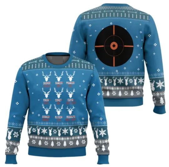 Discover Santa Reindeer Hunting Ugly Christmas Sweater