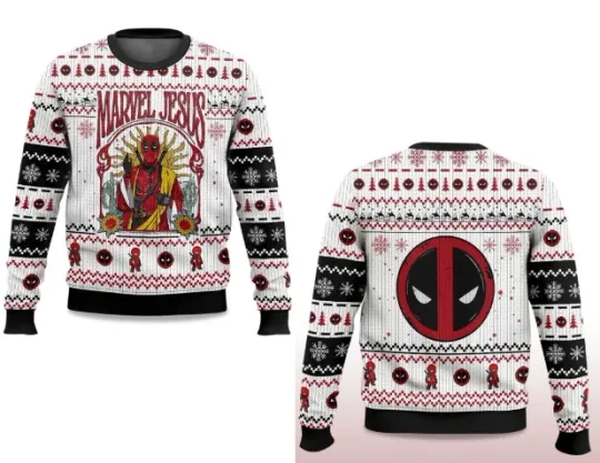 Discover 2025 Marvel Jesus1 Dead-Pool Ugly Sweater Christmas