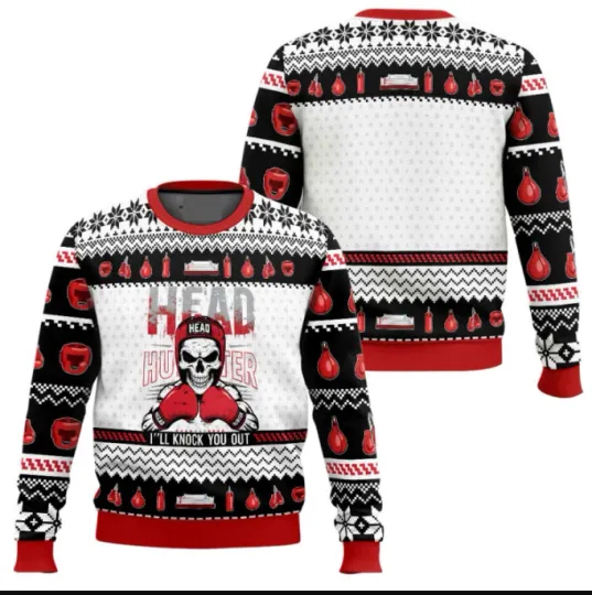 Discover Boxing Head Hunter Ugly Christmas Sweater