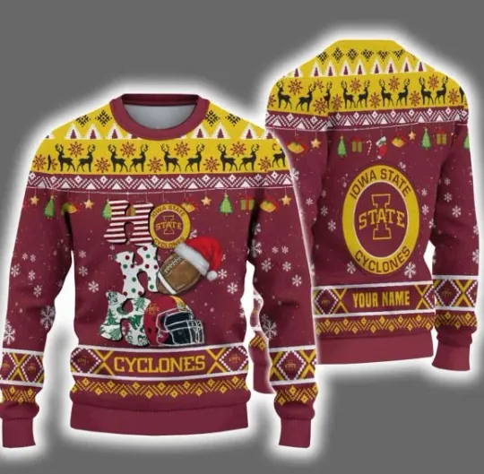 Discover Cyclone Football Ho Ho Ho Ugly Christmas Sweater