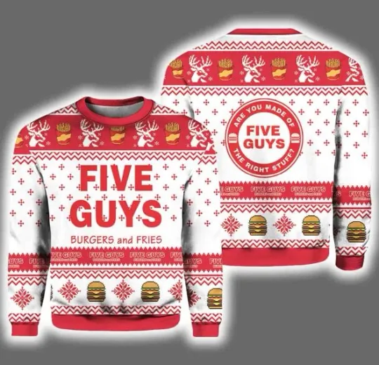 Discover Five Guy Burger Ugly Christmas Sweater