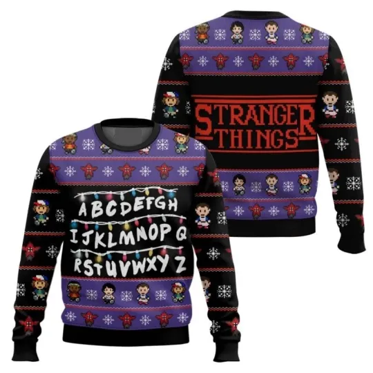 Discover Alphabet Stranger "Thing Ugly Sweater Fullsize Xs-5Xl