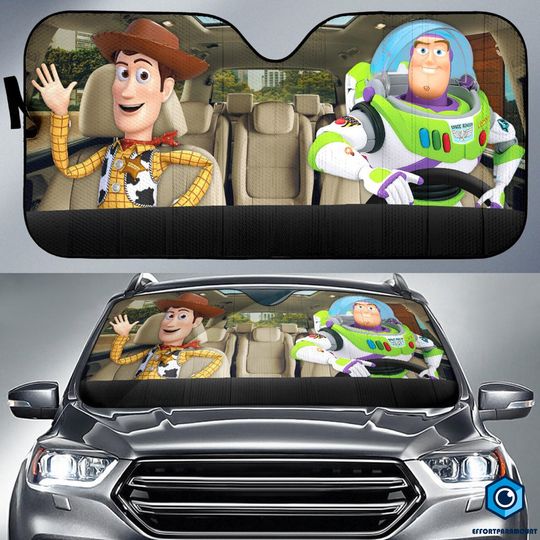 Discover Toy Story Woody and Buzz Car Sun Shade, Disneyland Toy Story Car Sun Shade, Car Accessory, Disneyworld Cartoon Gift