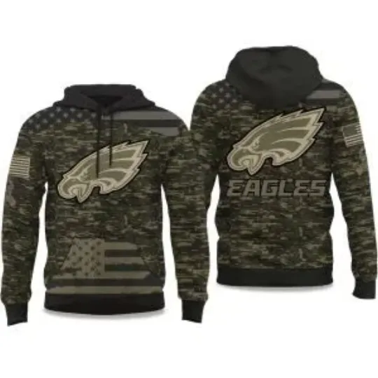 Discover 2025 E@gles Salute to Service Camo Hoodie, Gift For Fans, Christmas Gift