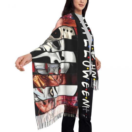 Discover Womens Scarf Warm This Is My Scary Halloween Costume Scarves Wraps with Tassel Vintage Shawls and Wraps Winter Graphic Bufanda