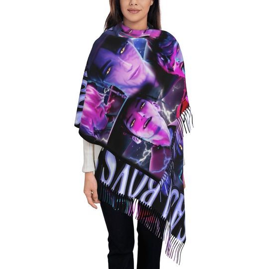 Saja Boys Huntrix Scarf for Women Fall Winter Pashmina Shawls and Wrap Kpop Demon Hunters Long Large Shawl Scarf Daily Wear